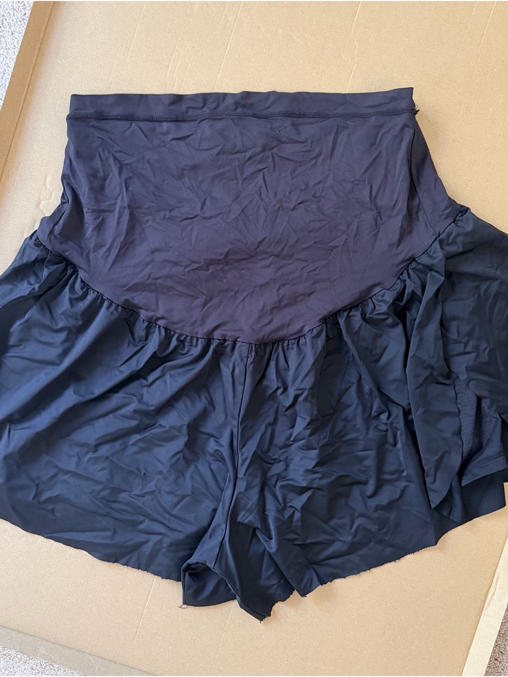High-Waist Black Skort with Built-In Shorts
